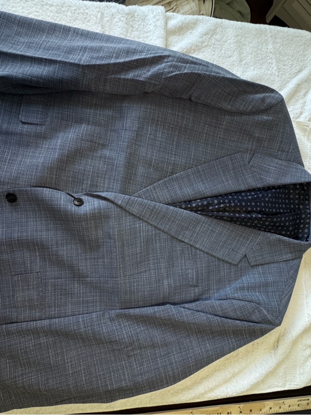 NWT Johnny Bigg Blue Textured Stretch Blazer, Size 50